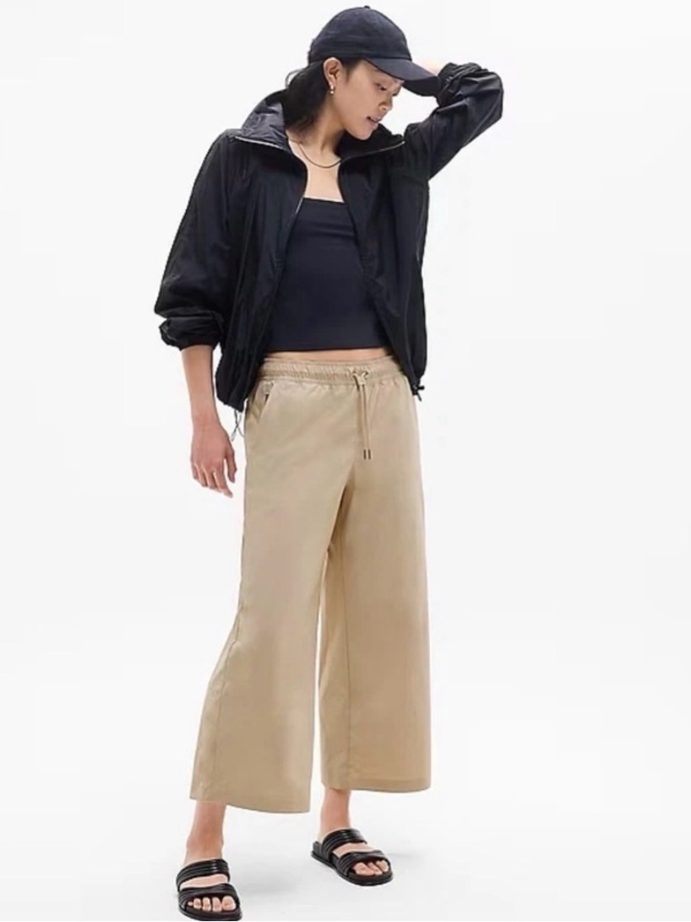 Athleta Midday Crop Pant, Khaki, Size XL